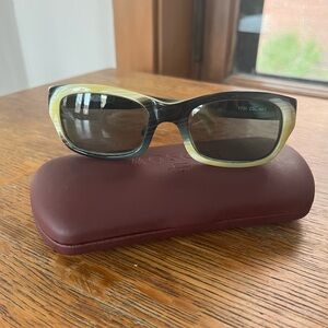 Alain Mikli Black and Beige Paintstroke Effect Acetate Sunglasses